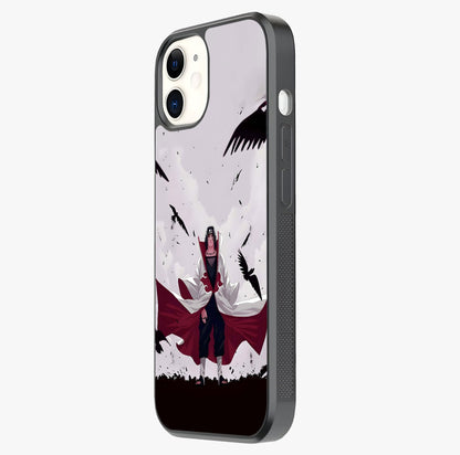 Crimson Crow Ascension Glass Case photographed in natural light showing reflective finish and design depth.