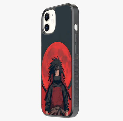 Crimson Moon Warlord Glass Case photographed in natural light showing reflective finish and design depth.