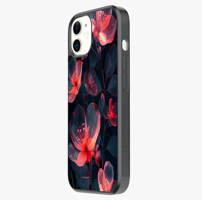 Dark Shade Of Flower Glass Case photographed in natural light showing reflective finish and design depth.