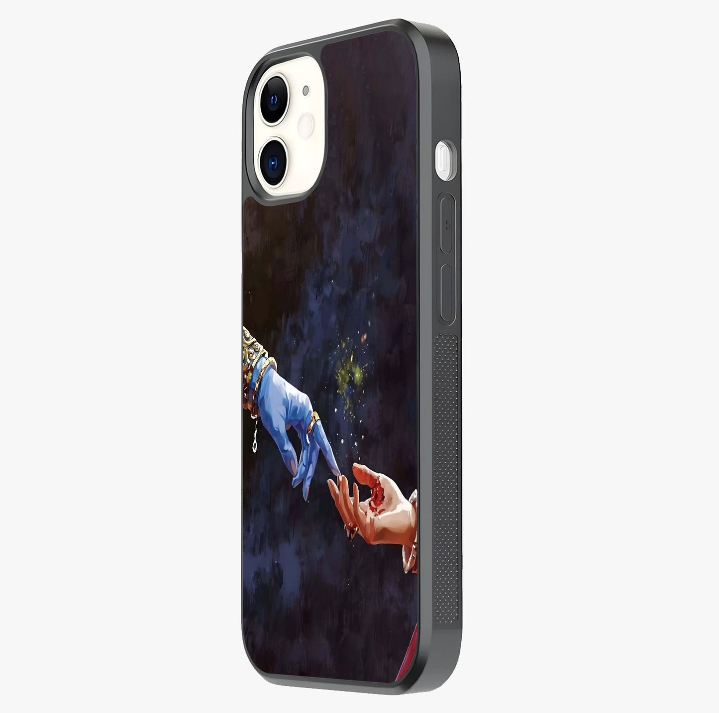 Divine Touch Eternal Glass Case photographed in natural light showing reflective finish and design depth.