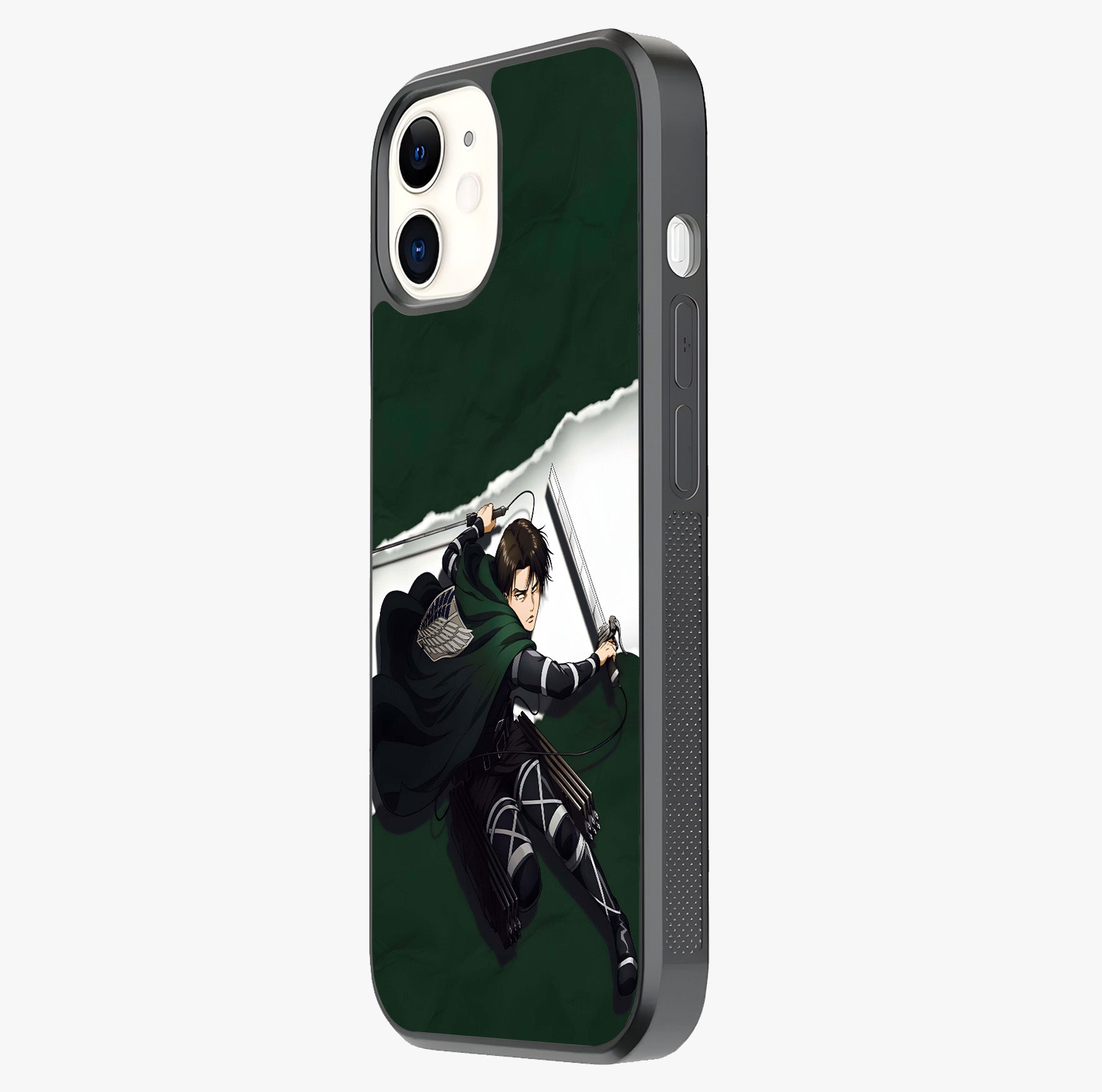 Emerald War Vanguard Glass Case photographed in natural light showing reflective finish and design depth.