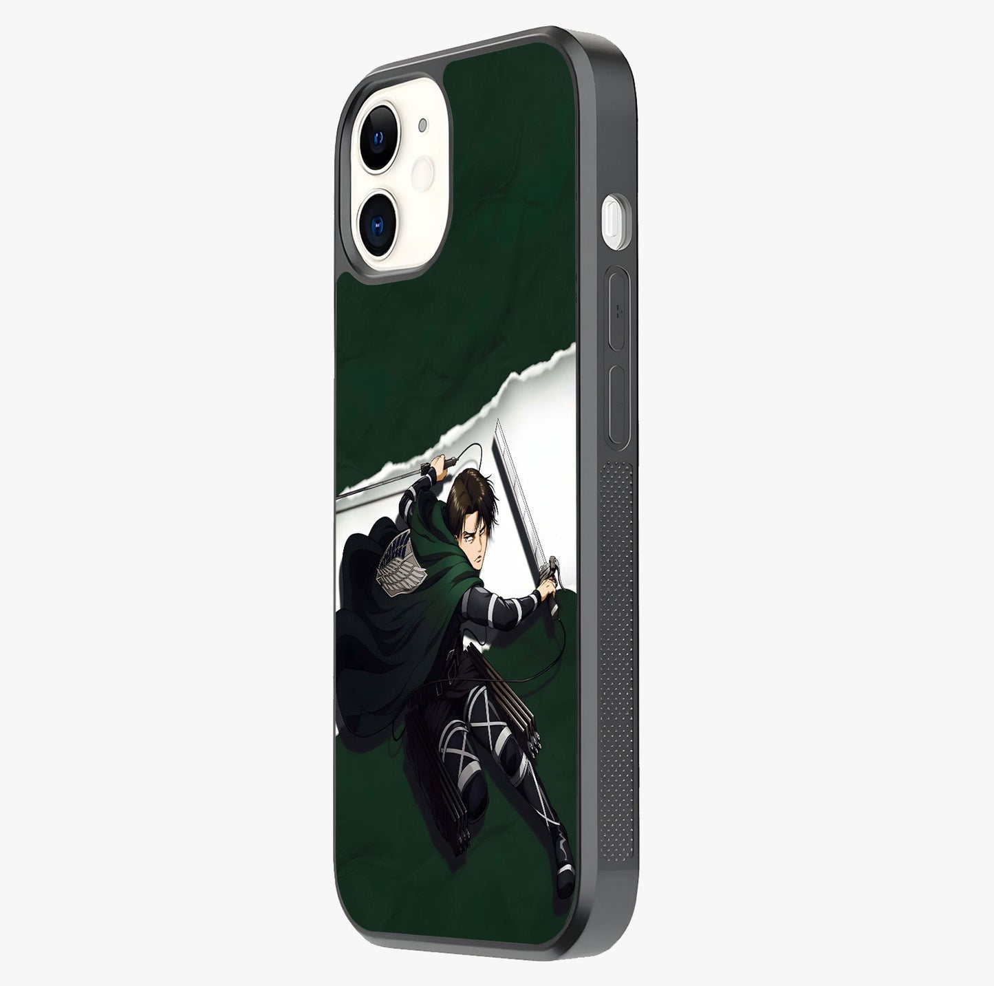 Emerald War Vanguard Glass Case photographed in natural light showing reflective finish and design depth.