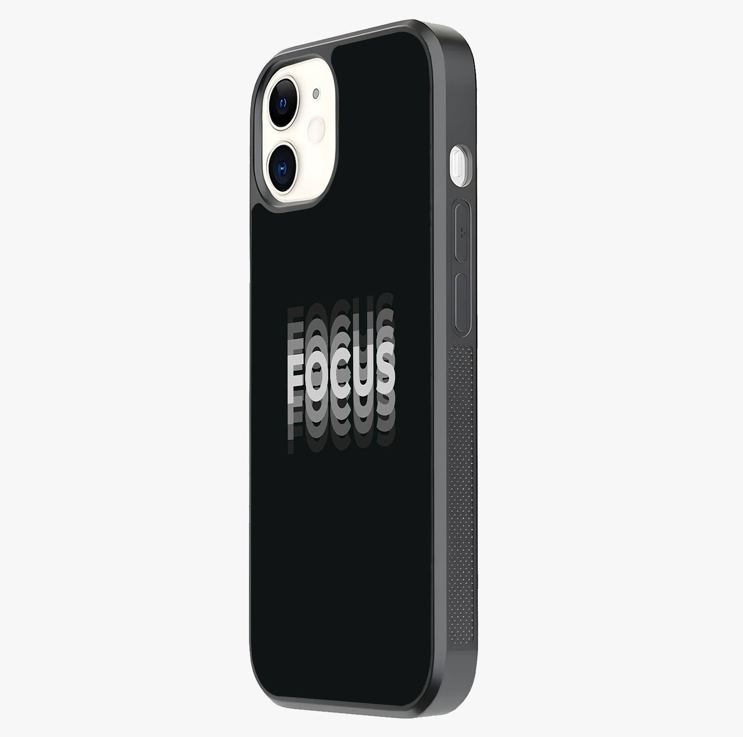 Focus Mode On Glass Case photographed in natural light showing reflective finish and design depth.