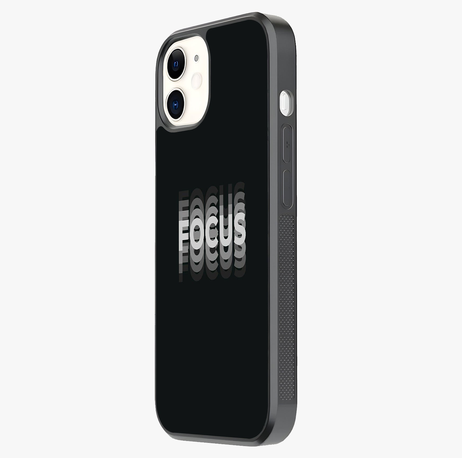 Focus Mode On Glass Case photographed in natural light showing reflective finish and design depth.