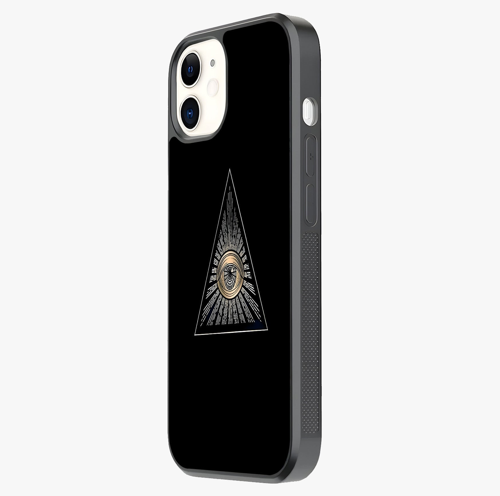 Illuminati Evil Glass Case photographed in natural light showing reflective finish and design depth.
