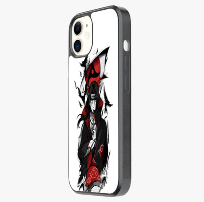 Itachi Sharingan Glass Case photographed in natural light showing reflective finish and design depth.