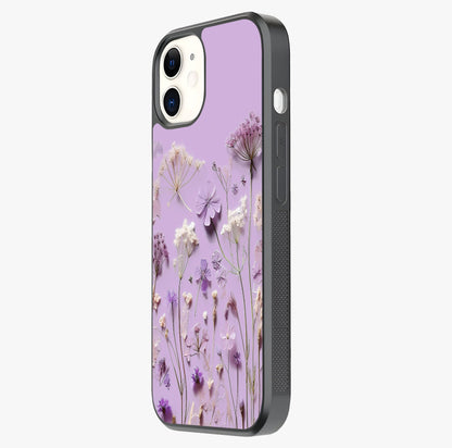 Lavender Blossom Dream Glass Case photographed in natural light showing reflective finish and design depth.