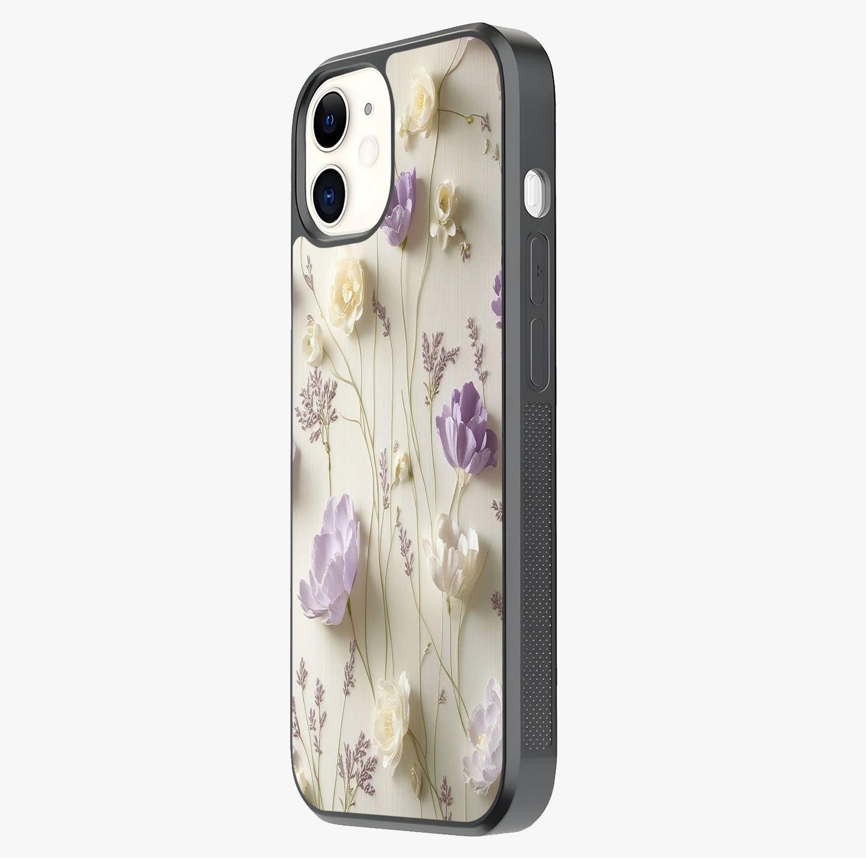 Lilac Breeze Harmony Glass Case photographed in natural light showing reflective finish and design depth.