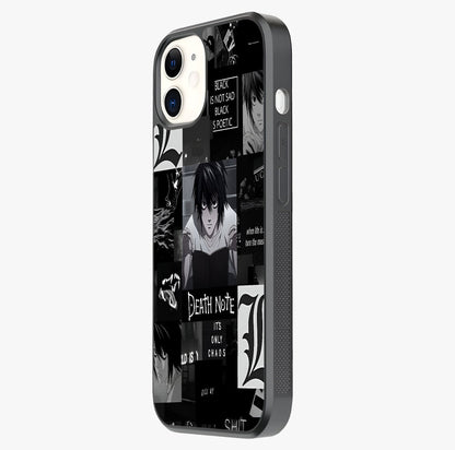 Midnight Chaos Mind Glass Case photographed in natural light showing reflective finish and design depth.