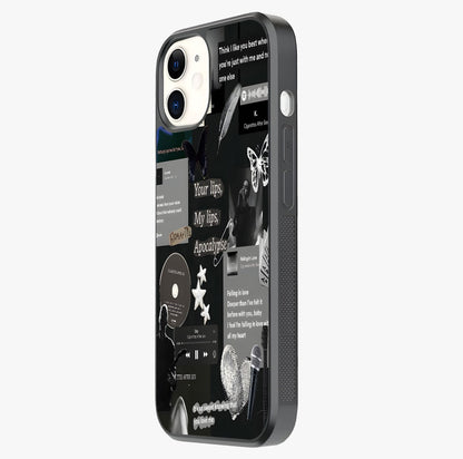 Midnight Love Echo Glass Case photographed in natural light showing reflective finish and design depth.