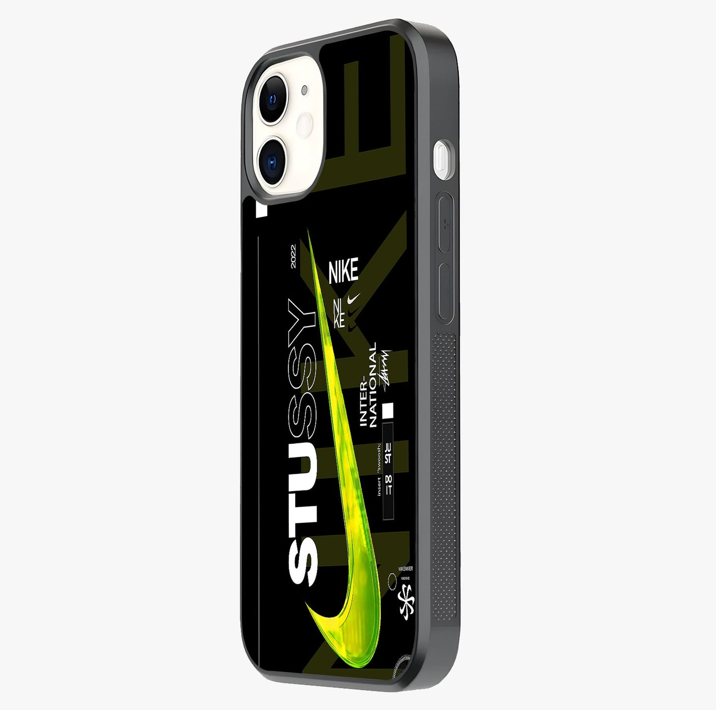 Neon Street Edition Glass Case photographed in natural light showing reflective finish and design depth.