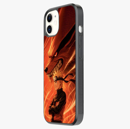 Nine Tails Legacy Glass Case photographed in natural light showing reflective finish and design depth.
