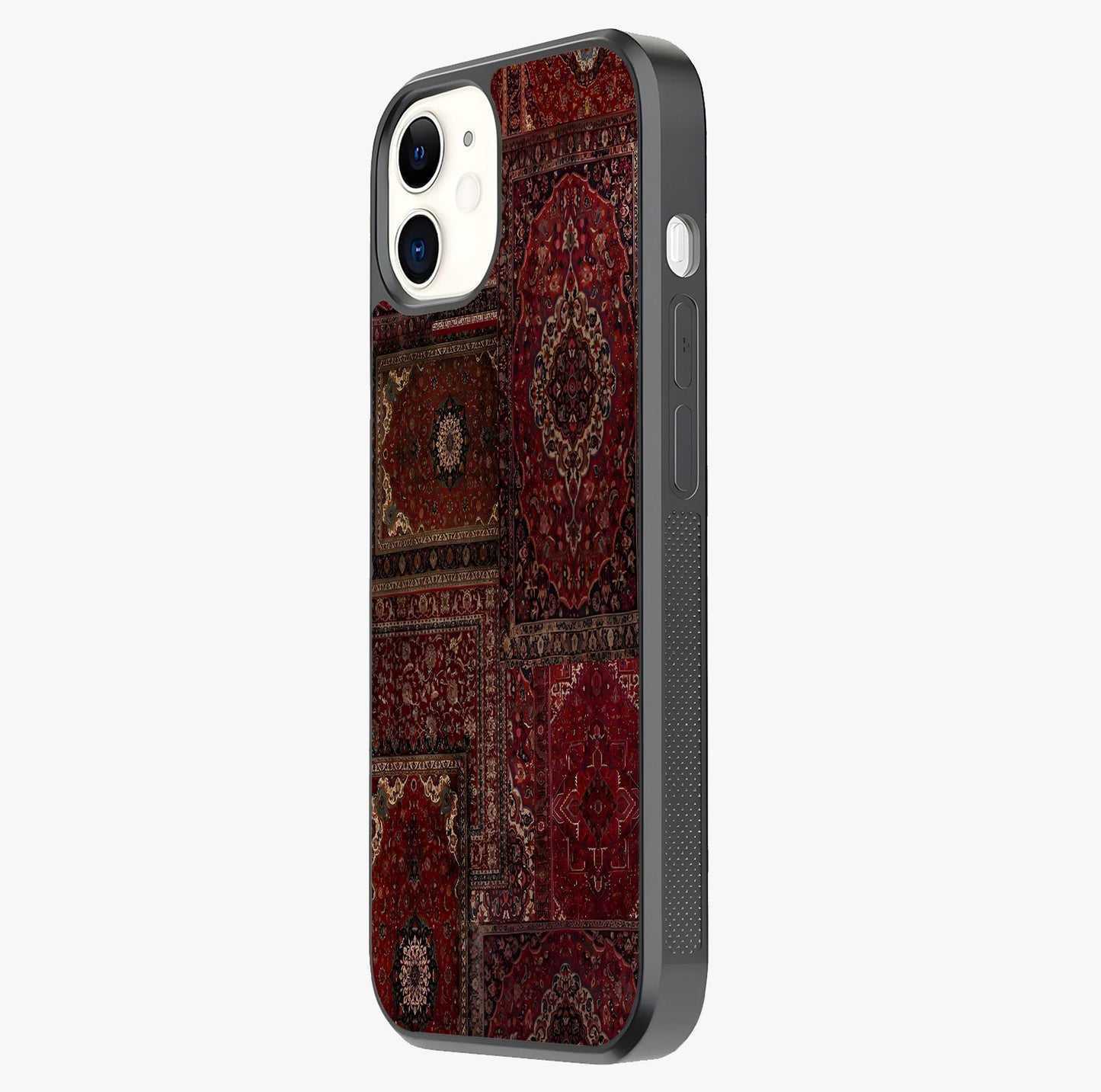 Persian Velvet Tale Glass Case photographed in natural light showing reflective finish and design depth.