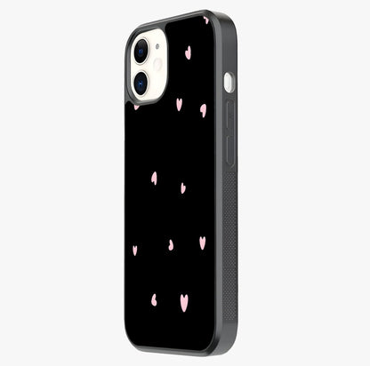 Pink Love Drops Glass Case photographed in natural light showing reflective finish and design depth.