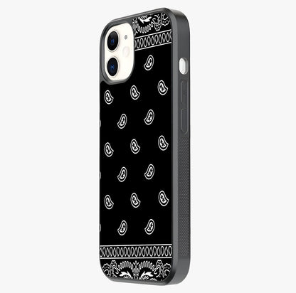 Retro Rebel Threads Glass Case photographed in natural light showing reflective finish and design depth.