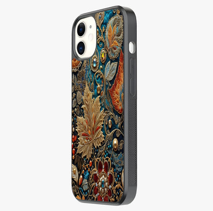 Royal Jewel Garden Glass Case photographed in natural light showing reflective finish and design depth.