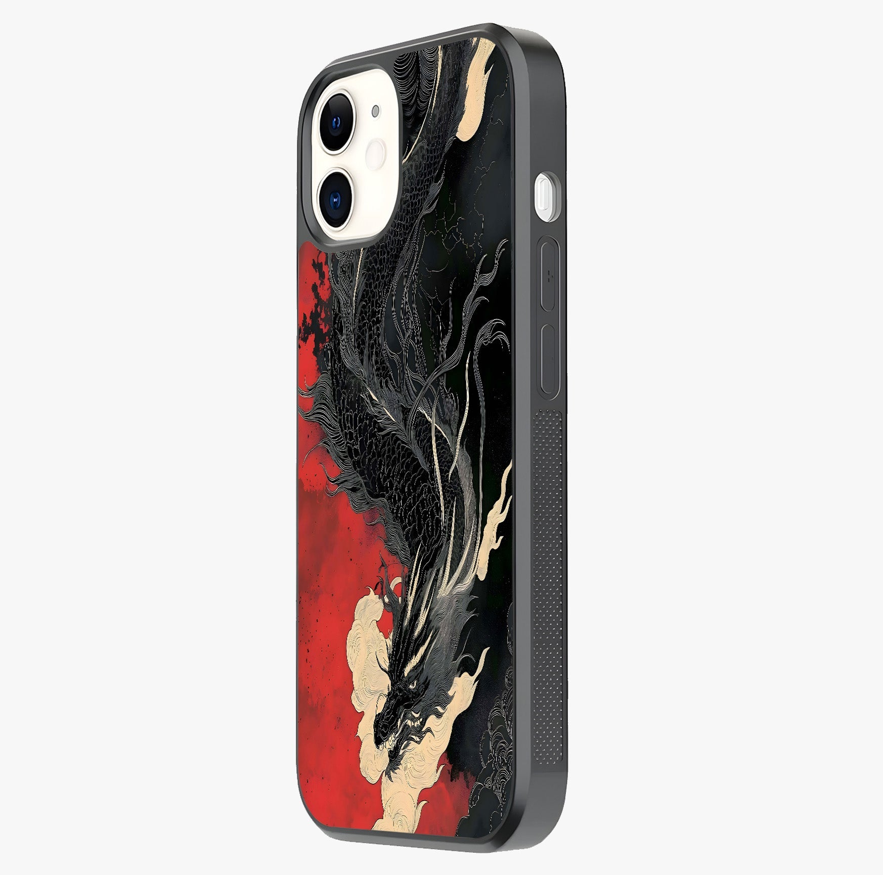 Shadow Dragon Fury Glass Case photographed in natural light showing reflective finish and design depth.