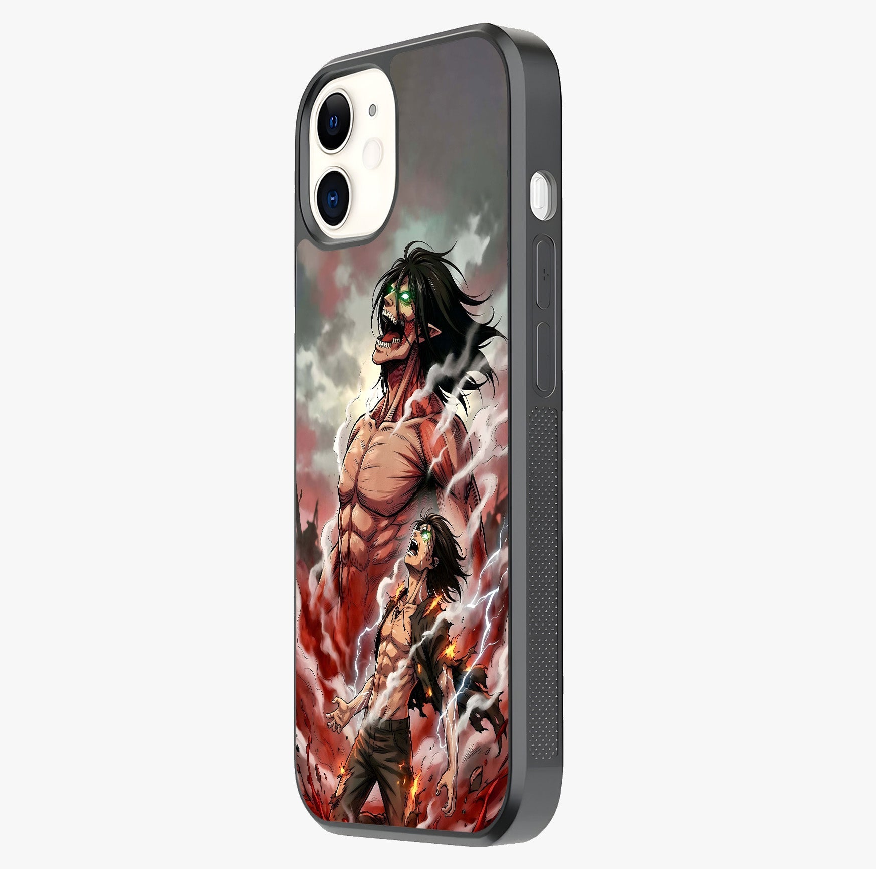 Titan Awakening Fury Glass Case photographed in natural light showing reflective finish and design depth.
