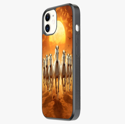 Wild Sunset Majesty Glass Case photographed in natural light showing reflective finish and design depth.