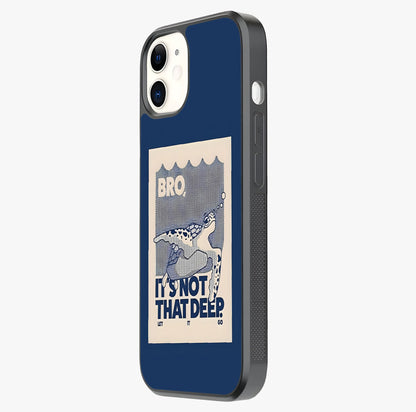 Worry Less Swim Glass Case photographed in natural light showing reflective finish and design depth.
