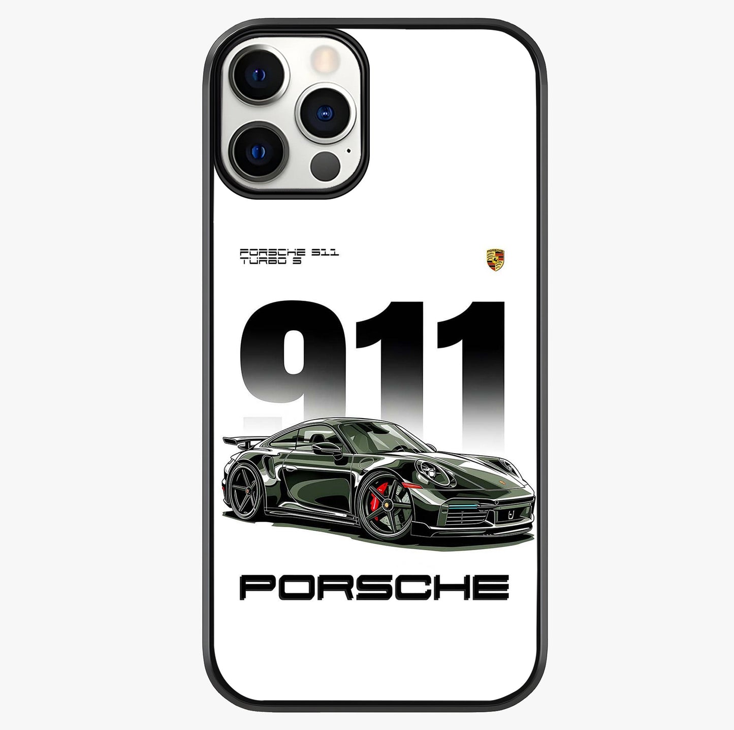 911 Turbo Dominance Glass Case showing full back design in clean flat view with glossy glass finish.