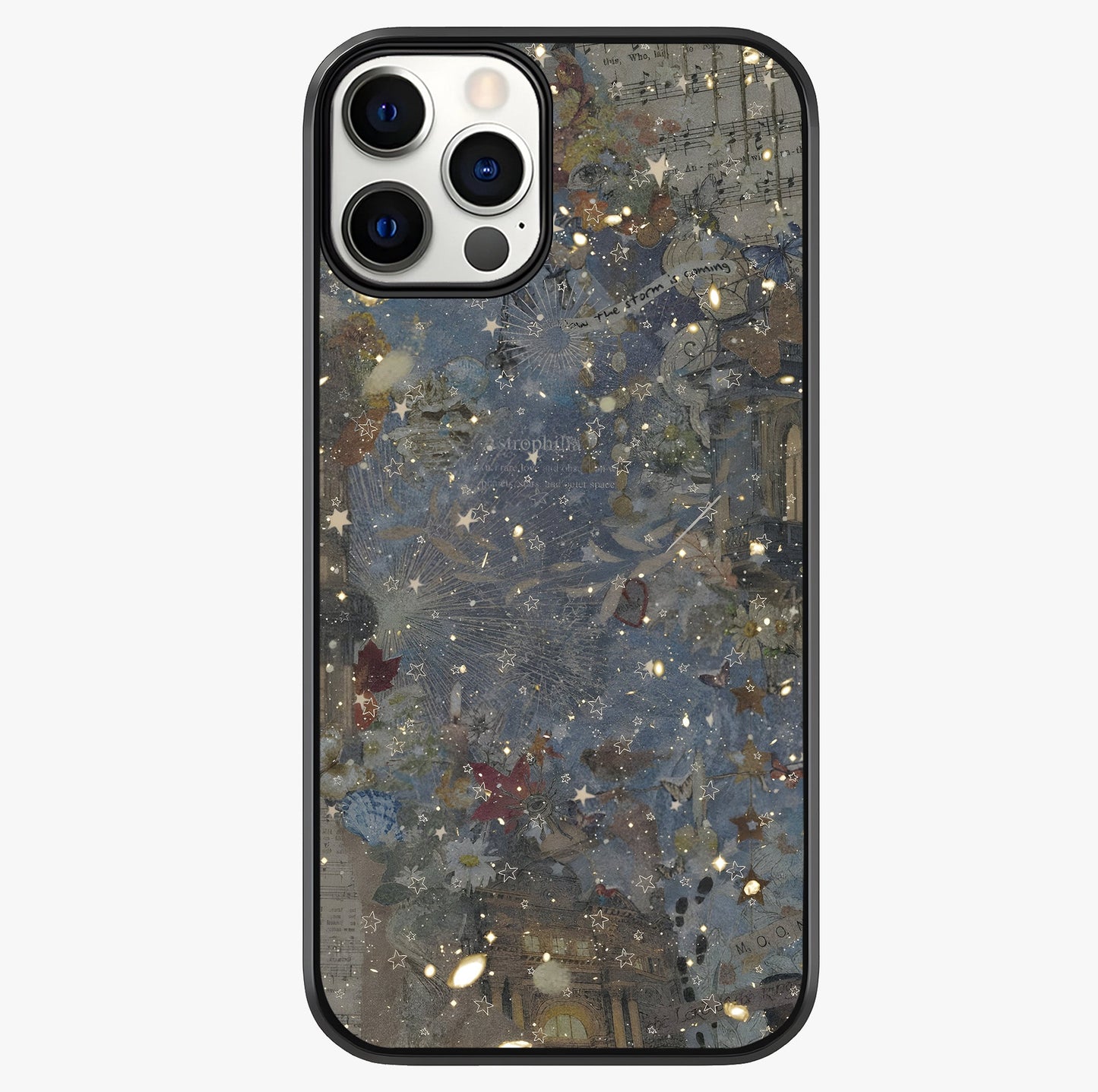 Aesthetic Astrolophia Glass Case showing full back design in clean flat view with glossy glass finish.