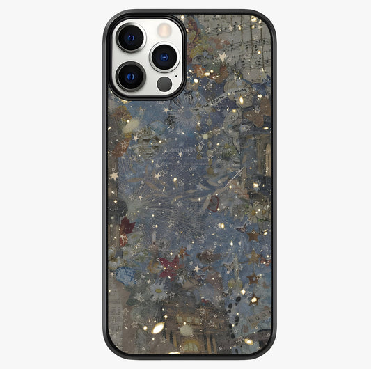 Aesthetic Astrolophia Glass Case showing full back design in clean flat view with glossy glass finish.