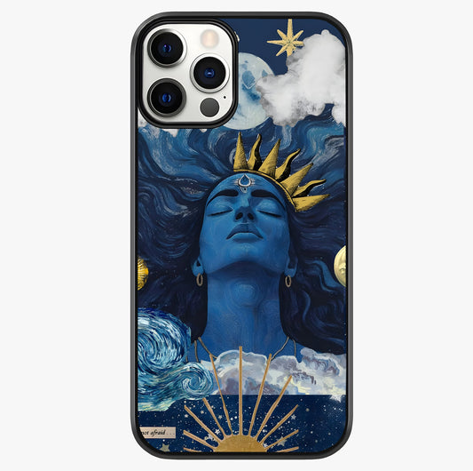 Aesthetic Lord Shiva Glass Case showing full back design in clean flat view with glossy glass finish.