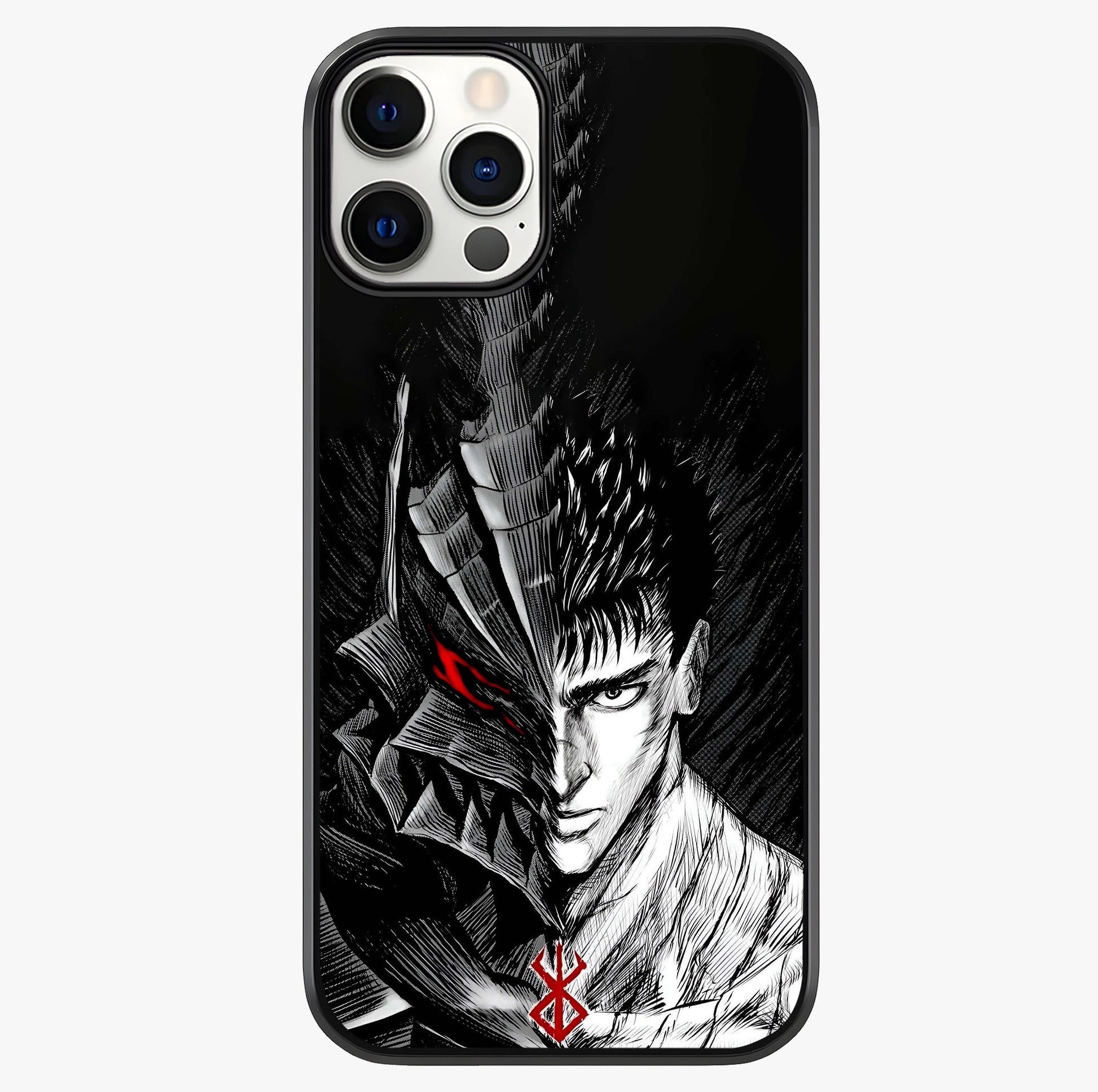Berserker Blood Oath Glass Case showing full back design in clean flat view with glossy glass finish.