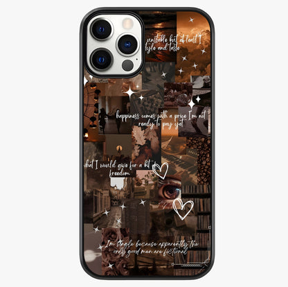 Bittersweet Aesthetic Chaos Glass Case showing full back design in clean flat view with glossy glass finish.