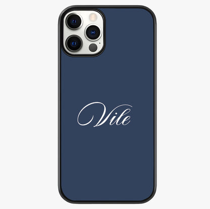 Blue Background Personalized Custom Name Glass Case showing full back design in clean flat view with glossy glass finish.