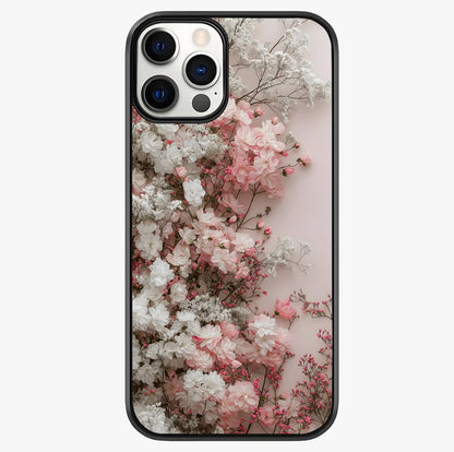 Blush Blossom Cloud Glass Case showing full back design in clean flat view with glossy glass finish.