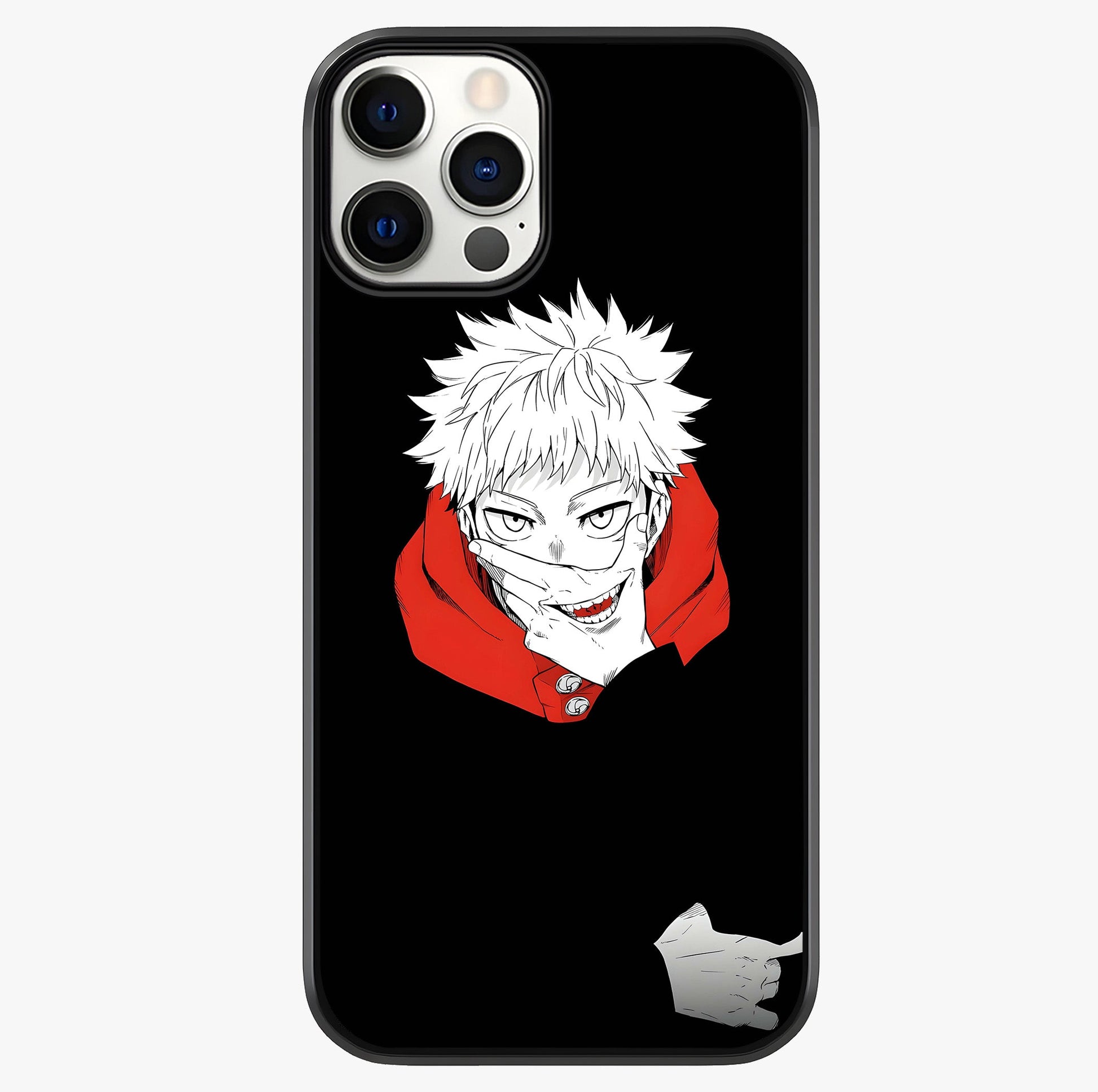rimson Chaos Smile Glass Case showing full back design in clean flat view with glossy glass finish.