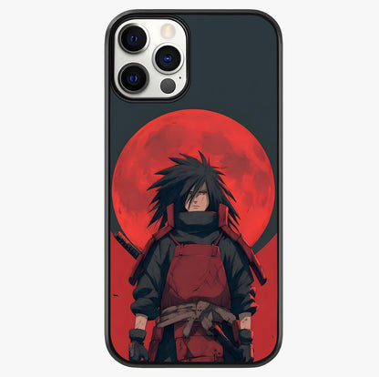 Crimson Moon Warlord Glass Case showing full back design in clean flat view with glossy glass finish.