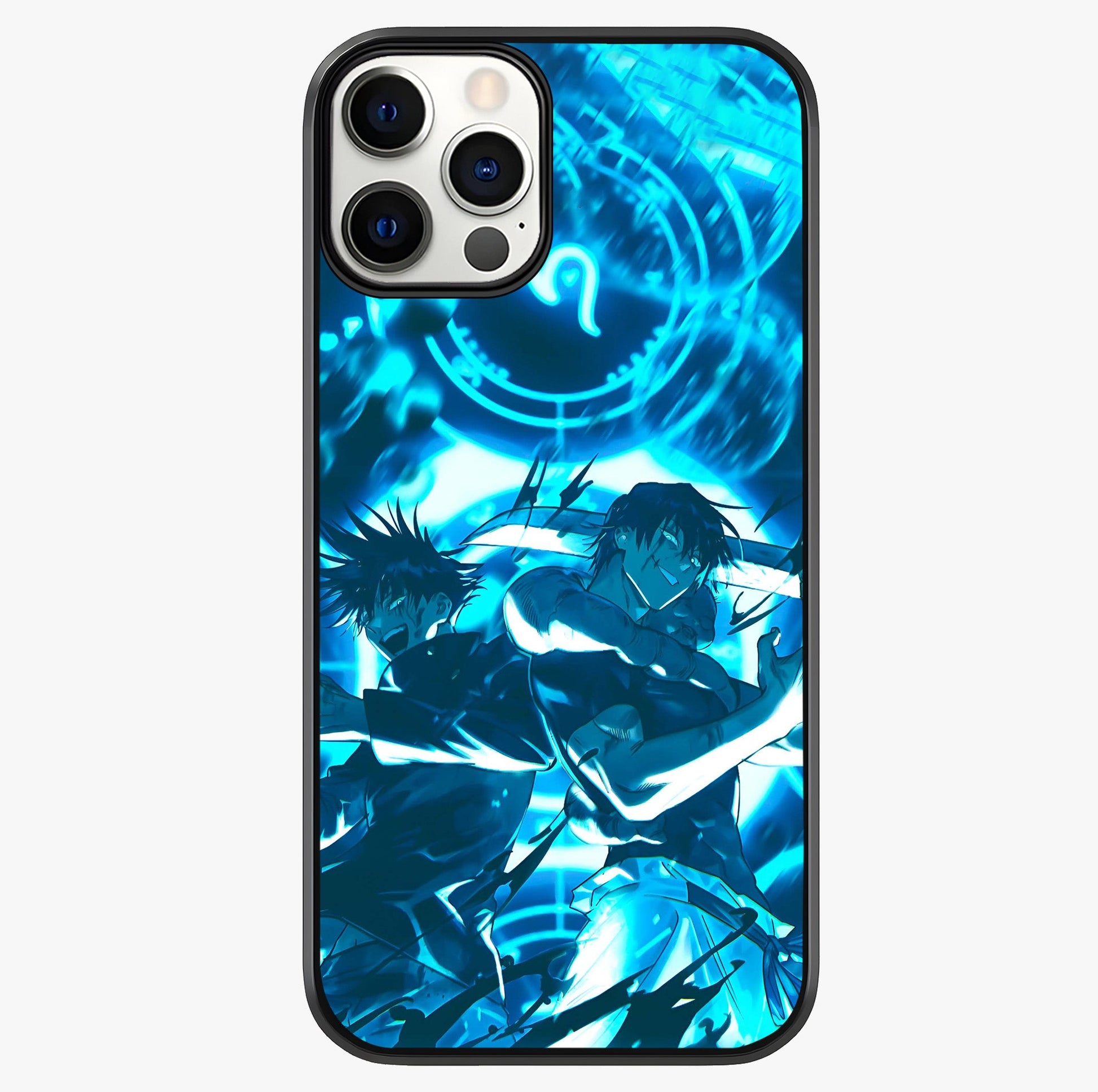 Cursed Energy Clash Glass Case showing full back design in clean flat view with glossy glass finish.