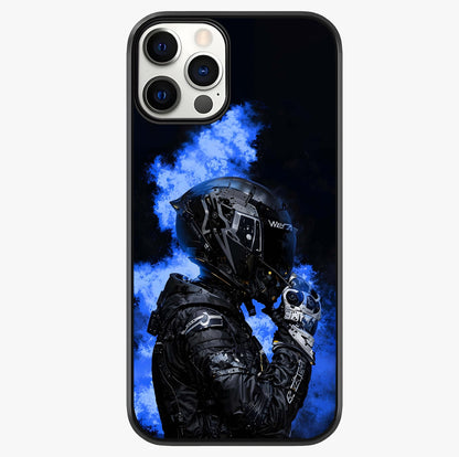 Cyber Sentinel Protocol Glass Case showing full back design in clean flat view with glossy glass finish.
