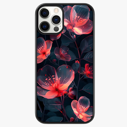 Dark Shade Of Flower Glass Case showing full back design in clean flat view with glossy glass finish.
