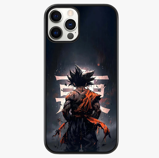 Dark Warrior In Rain Glass Case showing full back design in clean flat view with glossy glass finish.