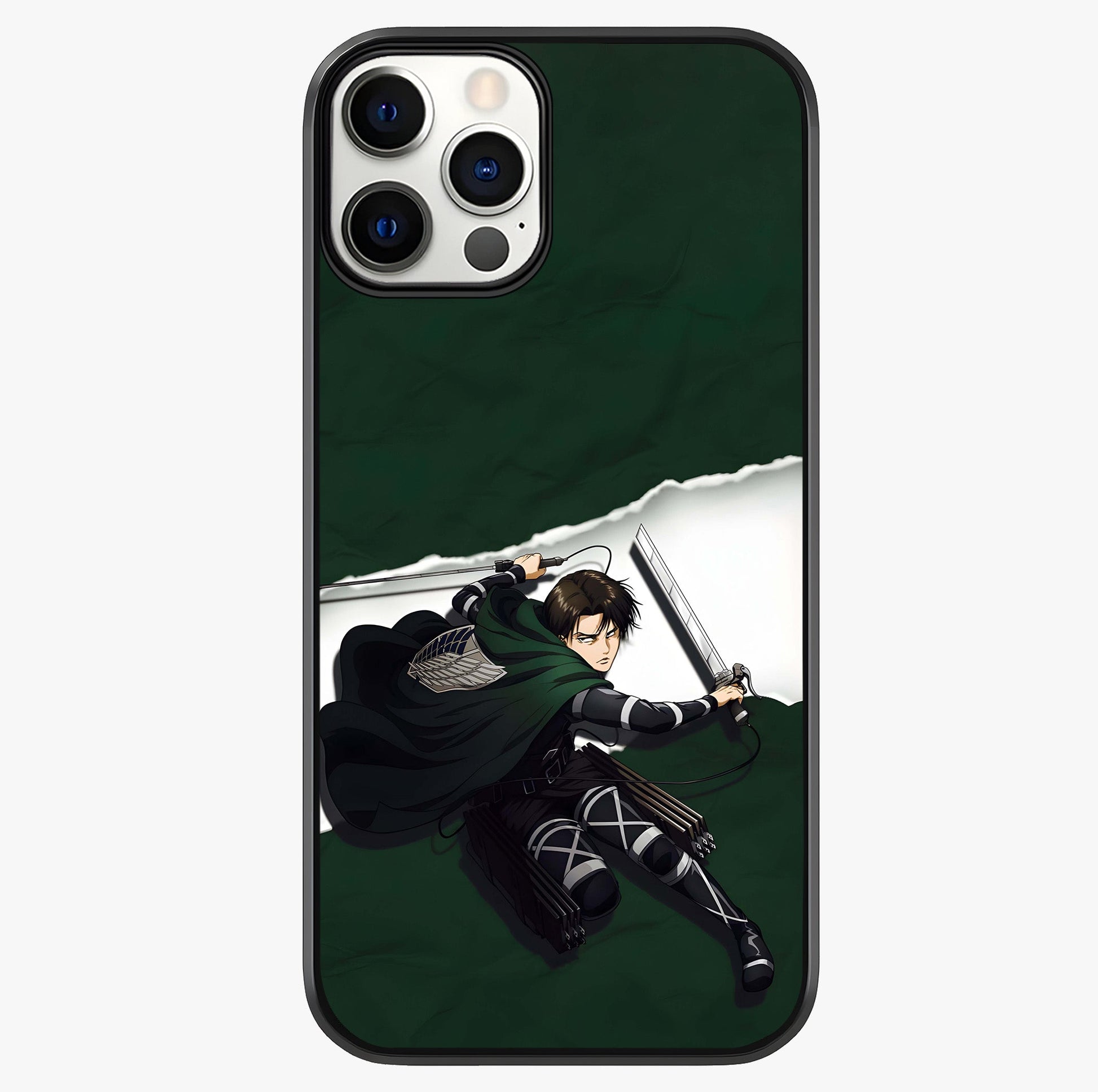 Emerald War Vanguard Glass Case showing full back design in clean flat view with glossy glass finish.