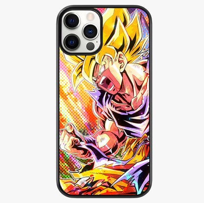 Firing Goku Glass Case showing full back design in clean flat view with glossy glass finish.