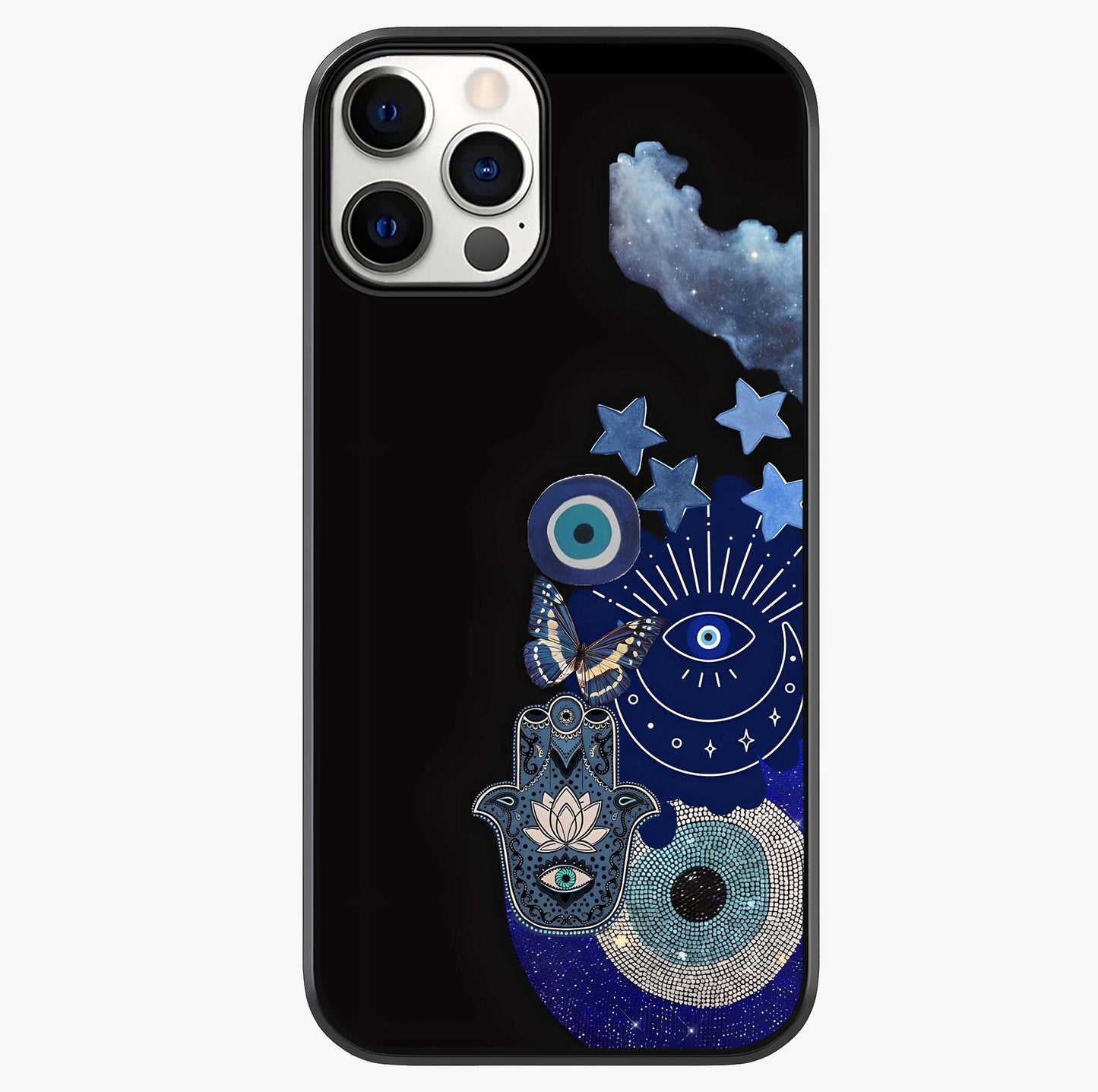 Galactic Charm Cluster Glass Case showing full back design in clean flat view with glossy glass finish.
