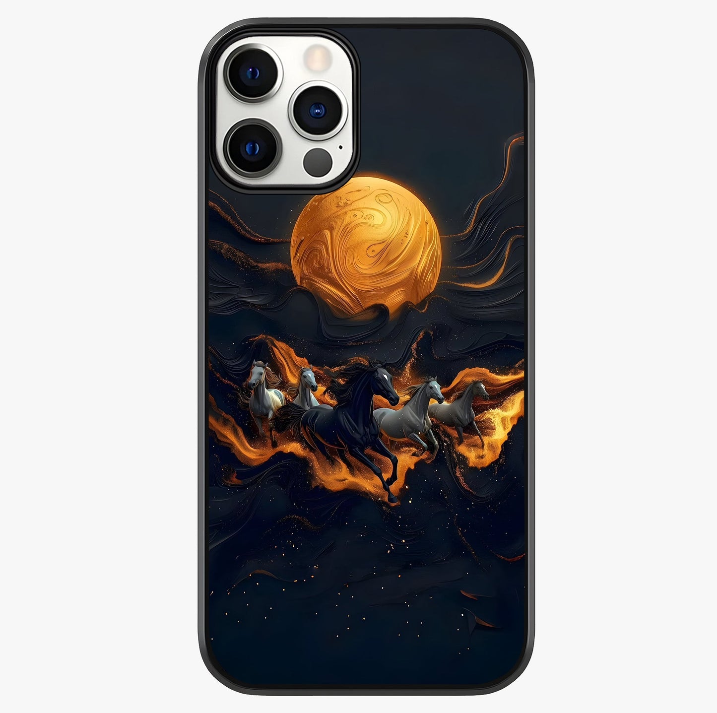Golden Sun Majesty Glass Case showing full back design in clean flat view with glossy glass finish.