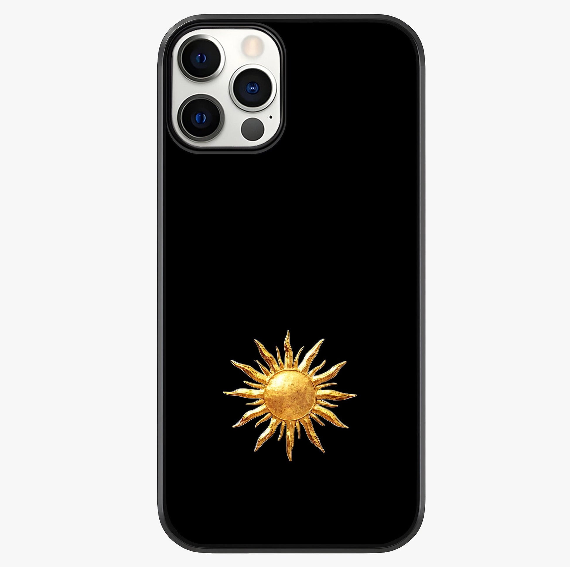 Gold Sun Blush Glass Case showing full back design in clean flat view with glossy glass finish.