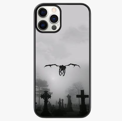 Graveyard Shadow Descent Glass Case showing full back design in clean flat view with glossy glass finish.