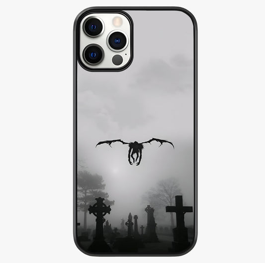 Graveyard Shadow Descent Glass Case showing full back design in clean flat view with glossy glass finish.