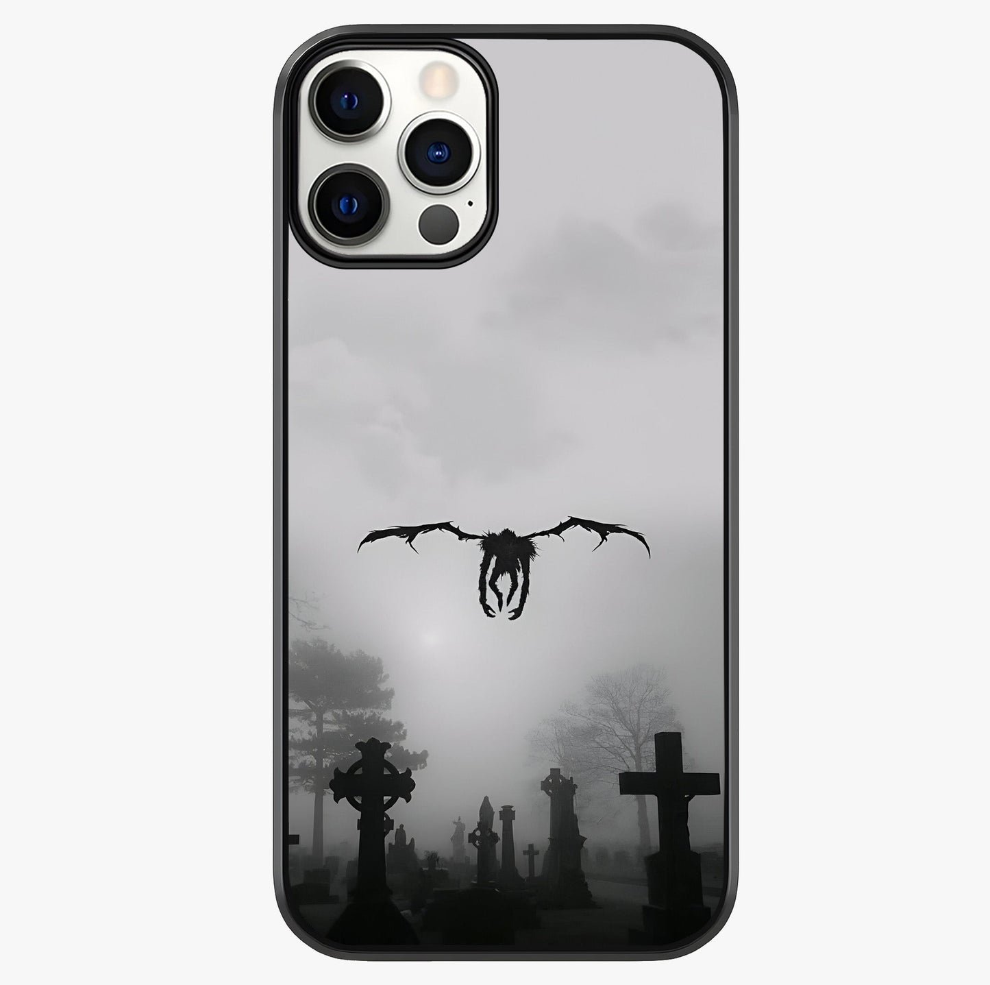 Graveyard Shadow Descent Glass Case showing full back design in clean flat view with glossy glass finish.
