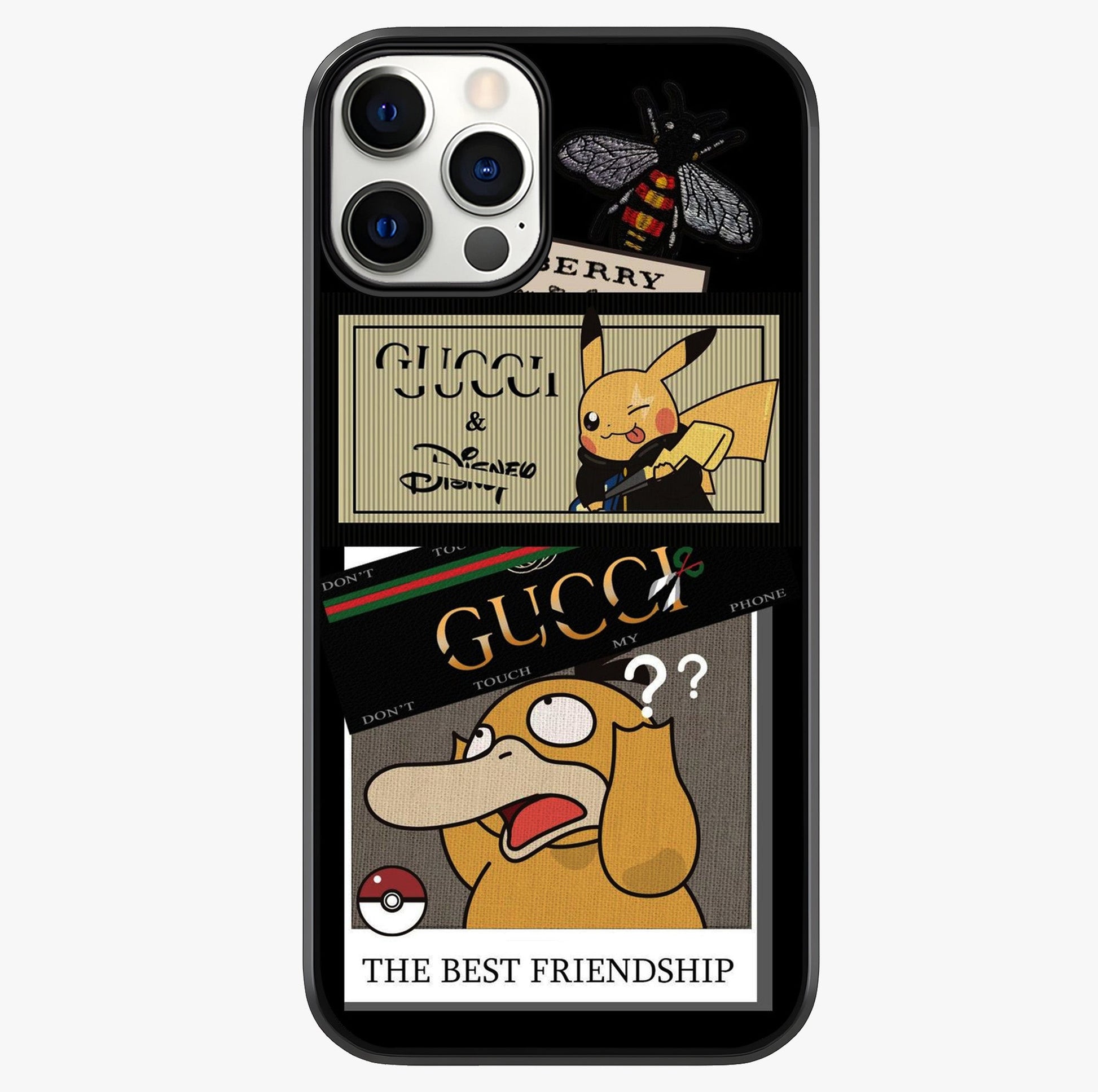 Gucci Play Mashup Glass Case showing full back design in clean flat view with glossy glass finish.