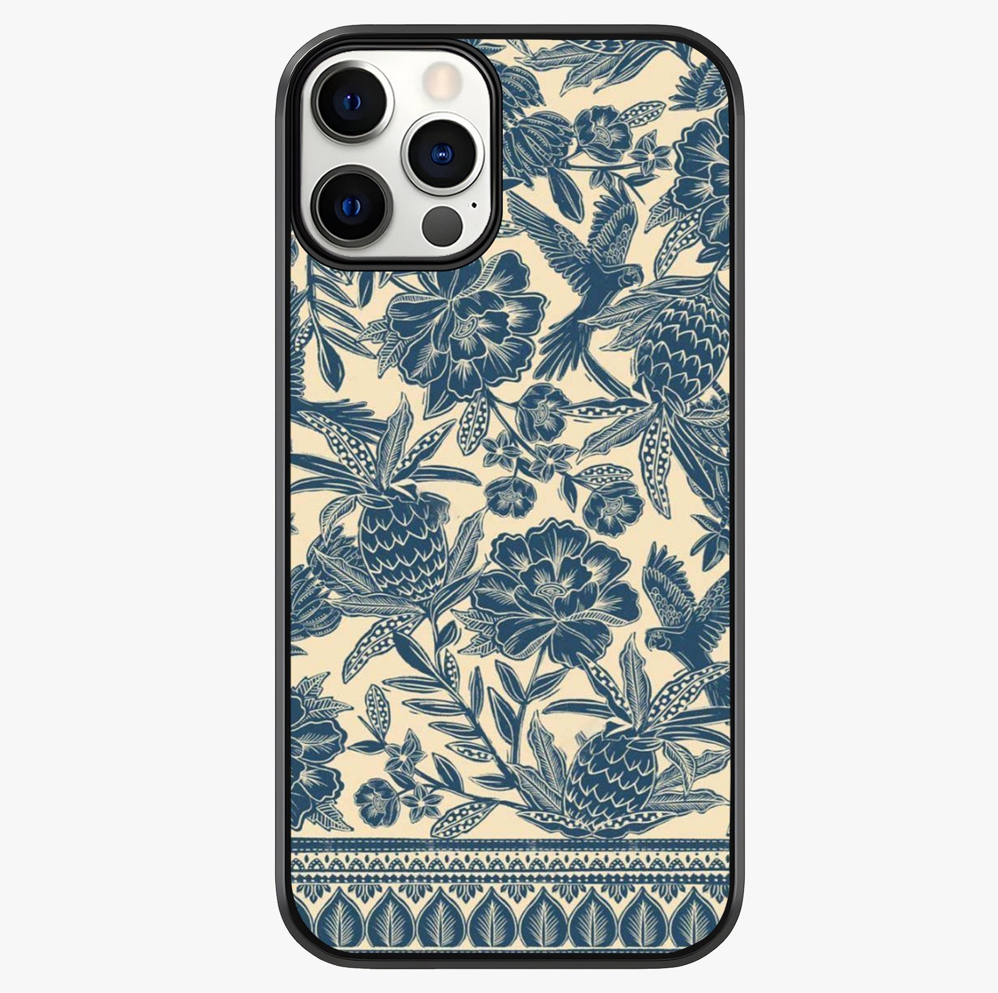Heirloom Wild Bloom Glass Case showing full back design in clean flat view with glossy glass finish.
