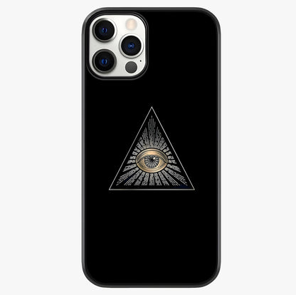 Illuminati Evil Glass Case showing full back design in clean flat view with glossy glass finish.