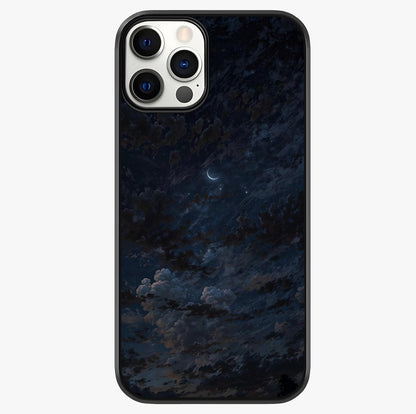 Lunar Veil Silence Glass Case showing full back design in clean flat view with glossy glass finish.